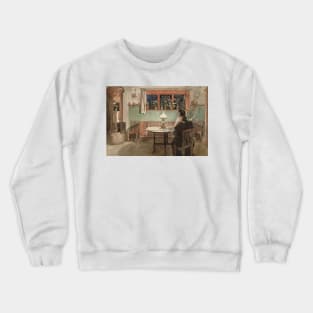 When the Children have Gone to Bed. From A Home by Carl Larsson Crewneck Sweatshirt